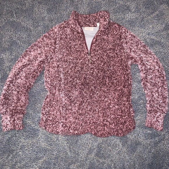 Weatherproof fuzzy pink quarterzip sherpa jacket - Picture 6 of 9
